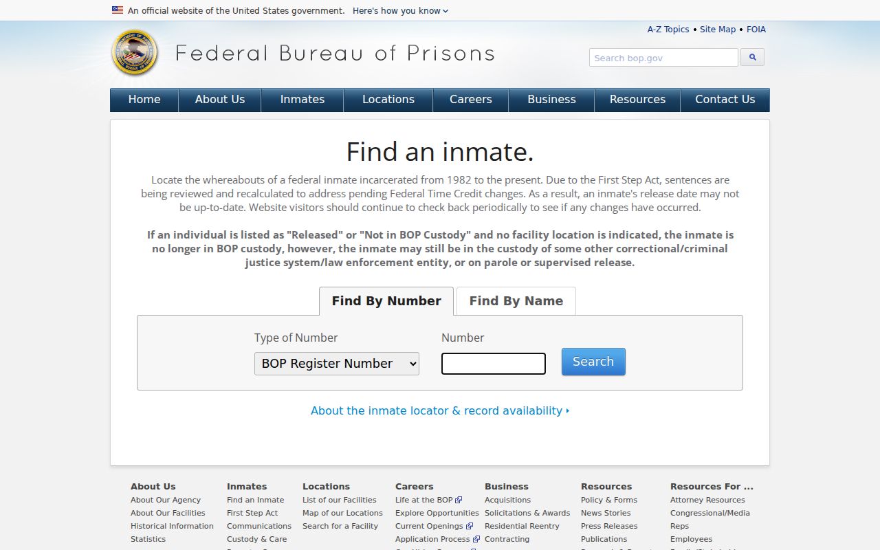 Federal custody directory used with Edgewood people directories