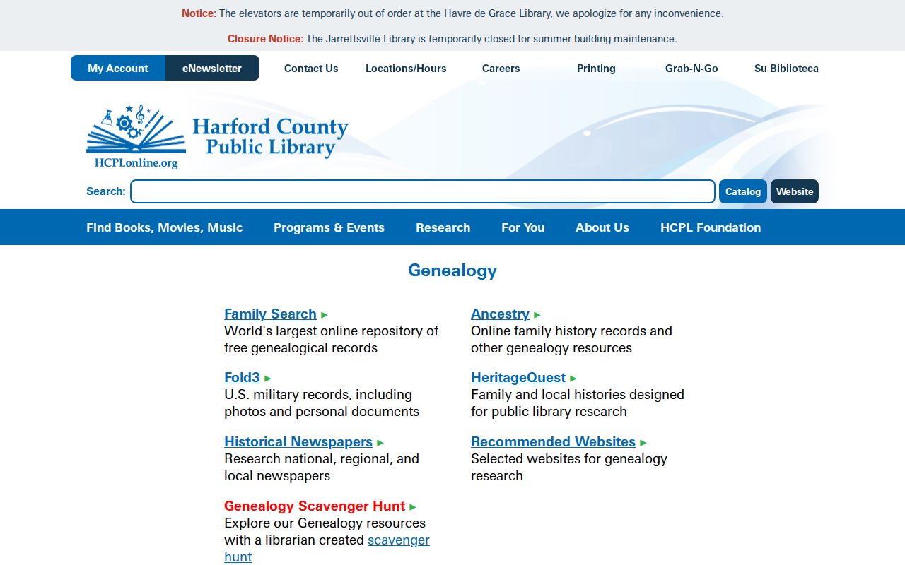 HCPL Maryland Room sources in Edgewood people directories