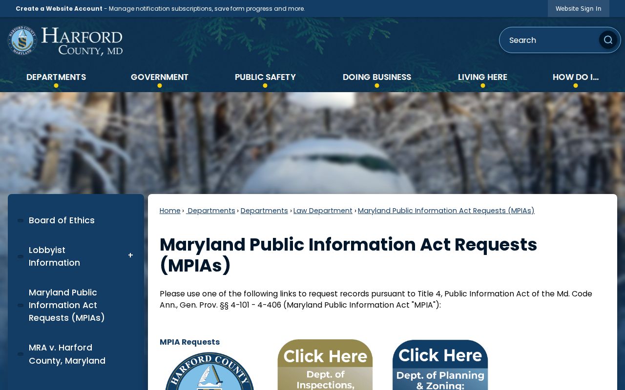Edgewood public records request routes under the Maryland Public Information Act