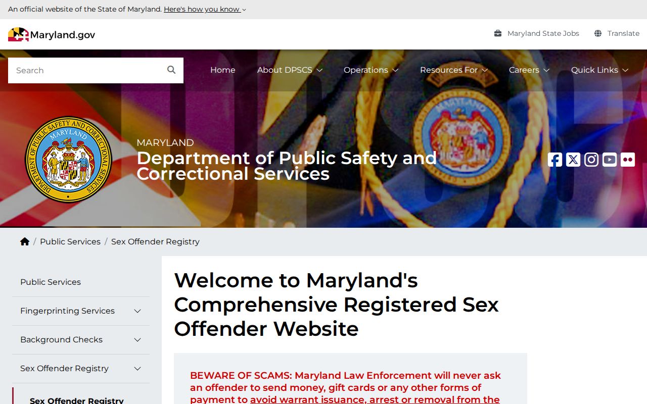 Edgewood public records search through the Maryland offender registry